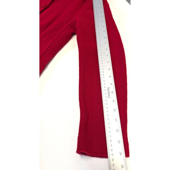 Geiger Vtg Red Button Up Cardigan Blazer Darted Jacket Wool 40 Austria Medium - Picture 10 of 13